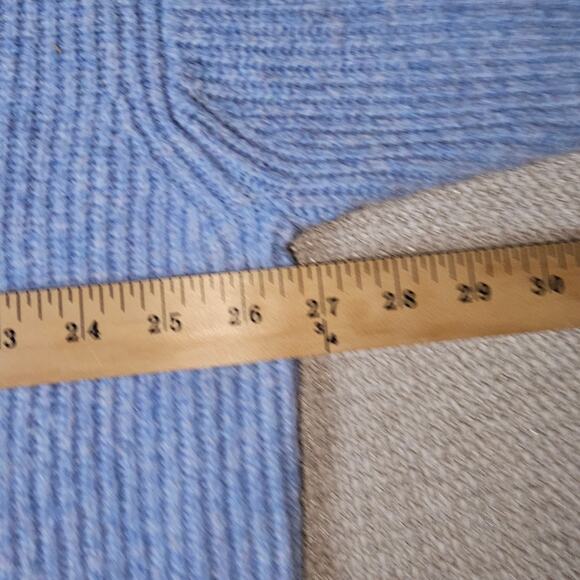 Ava & Viv Heathered Blue V-Neck Boxy Oversized Cozy Sweater Ribbed Knit XXL - Picture 6 of 7